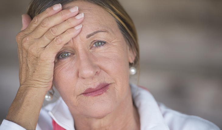 Depressed mature woman