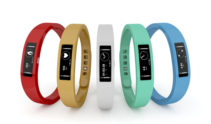 Group of fitness trackers