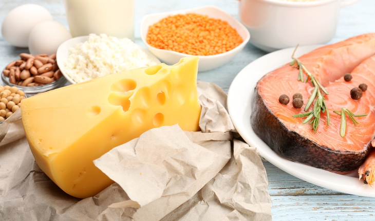 High protein food assortment