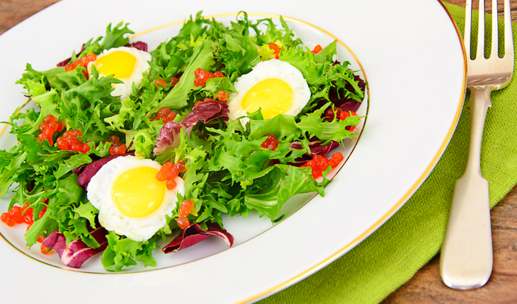 leafy greens and eggs salad