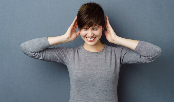 Woman with ear problem