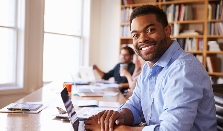 Young man in office