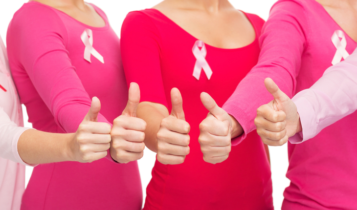 breast cancer thumbs up