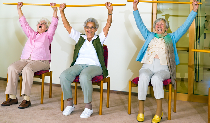 elderly exercise class