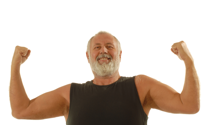 flexing muscles