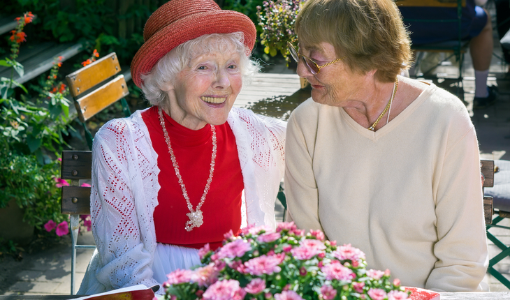 healthy, cheerful older women
