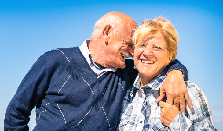 healthy, happy elderly people