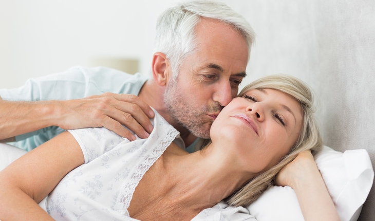 mature couple in bed