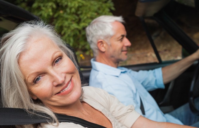 mature couple road trip
