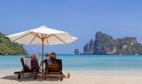 mature couple vacation