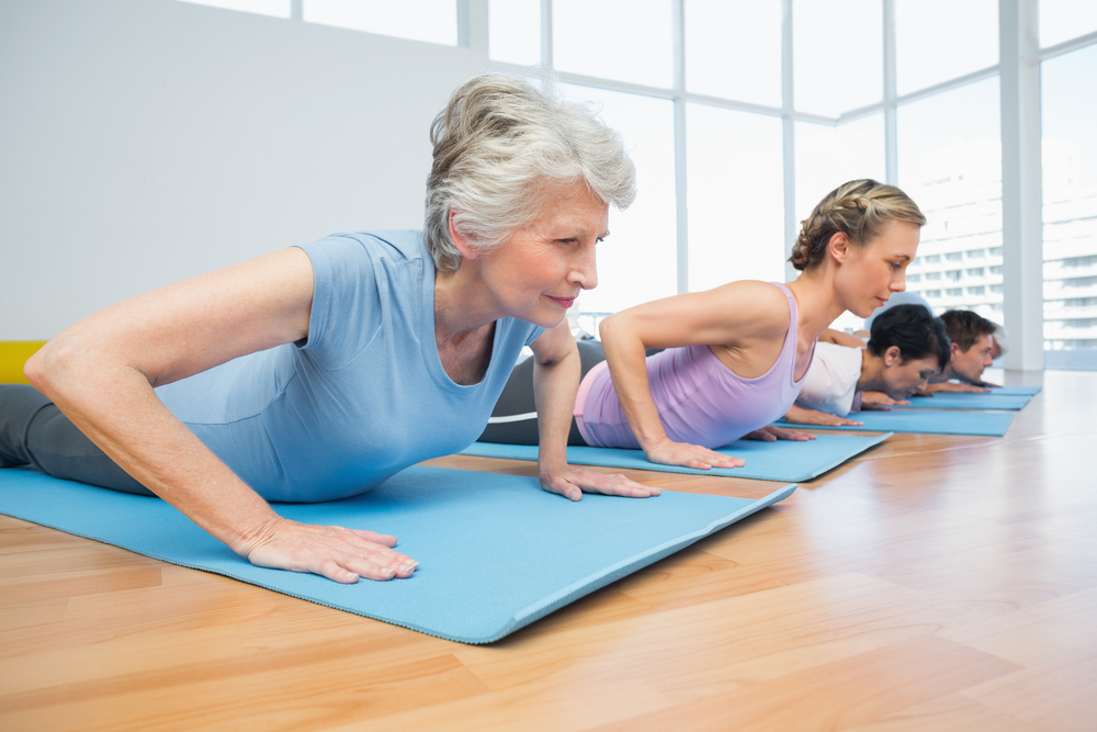 mature woman yoga