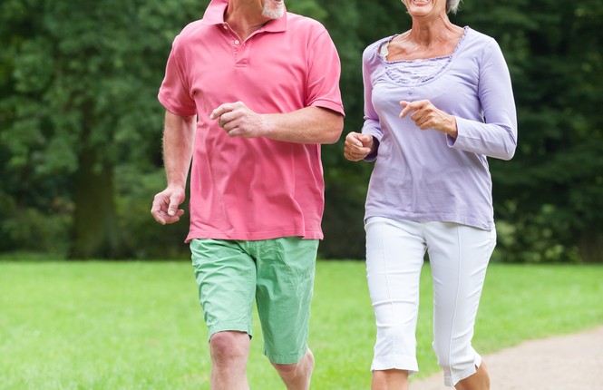 older couple jogging