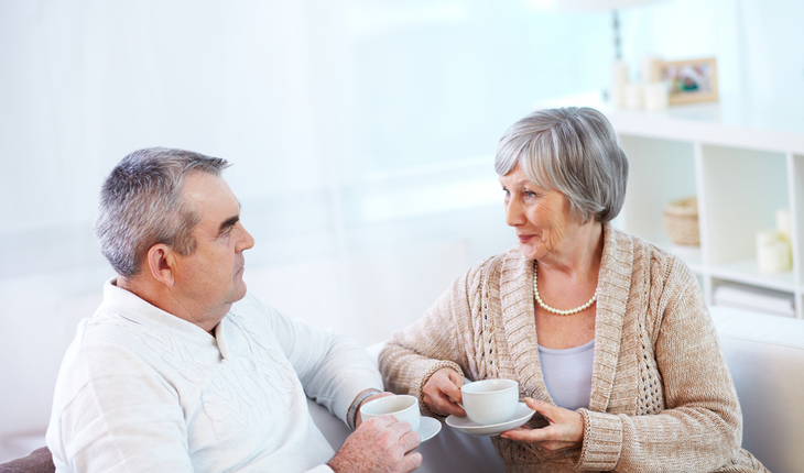 older couple talking