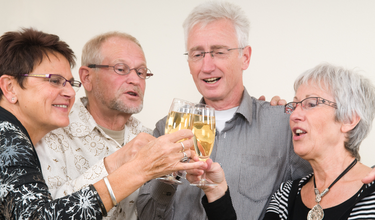 older people toasting