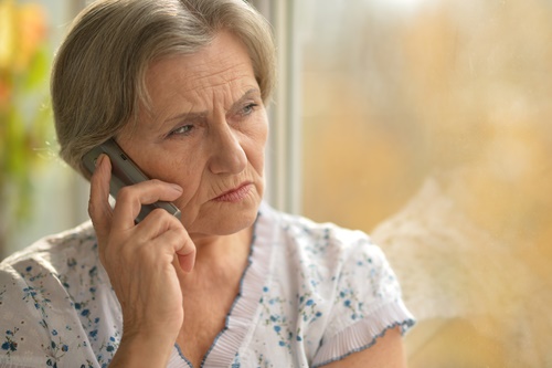older woman on phone