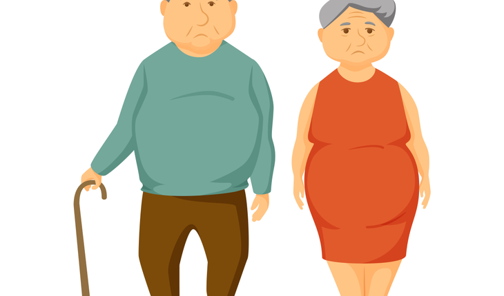 overweight couple cartoon