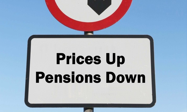 pensions down sign