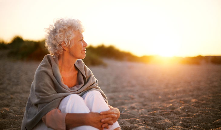 relaxed mature woman
