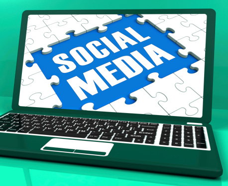 Social Media On Laptop Shows Online Relation