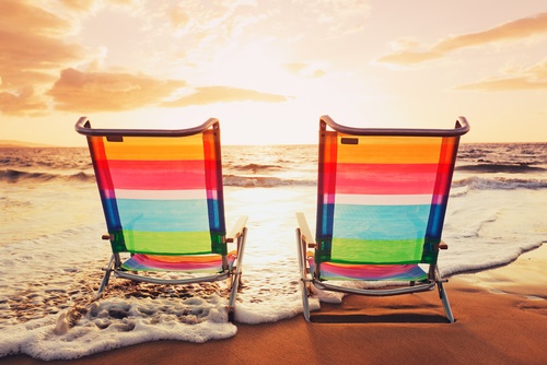 Chair sitting on the beach front