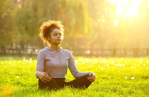 woman meditating