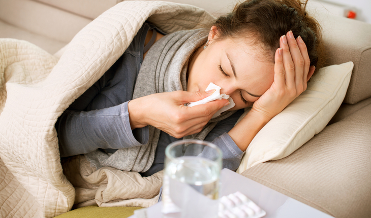 woman with cold or flu