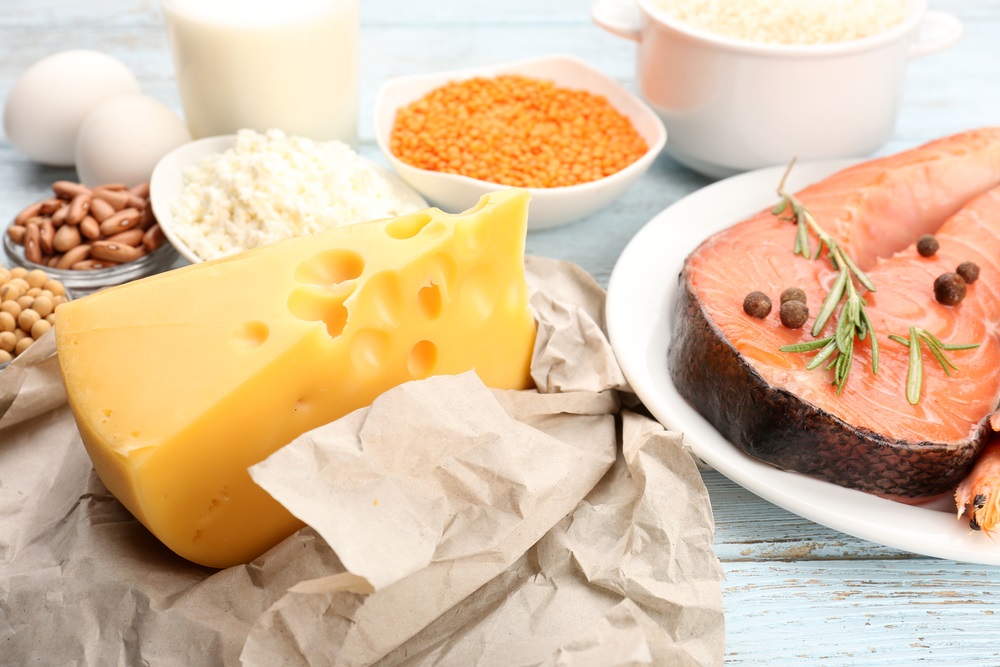 high protein food assortment