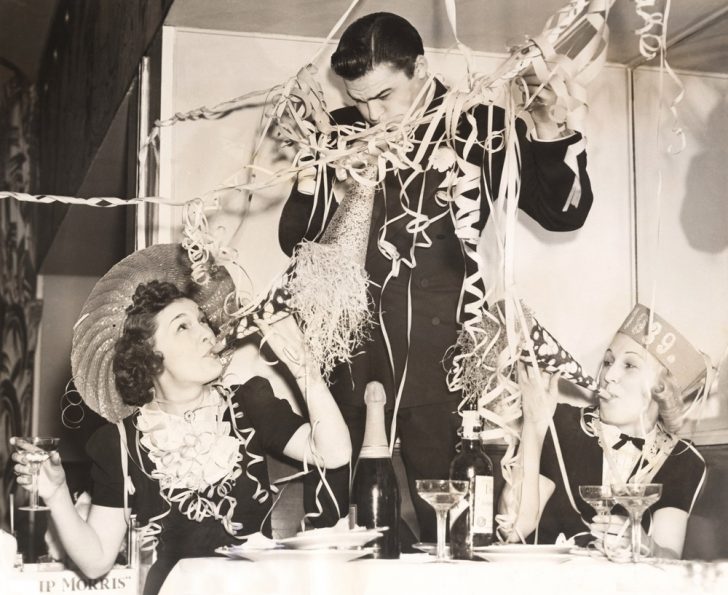 guests at 1950s New Year's party