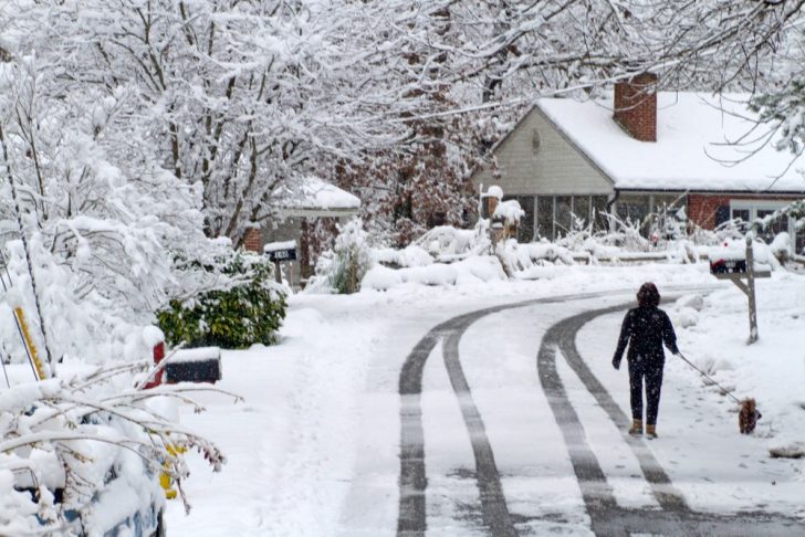 street in snowy neighborhood
