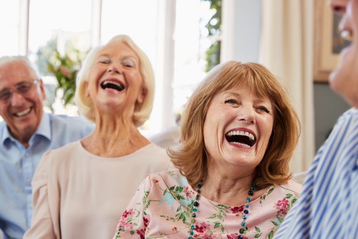 adults laughing