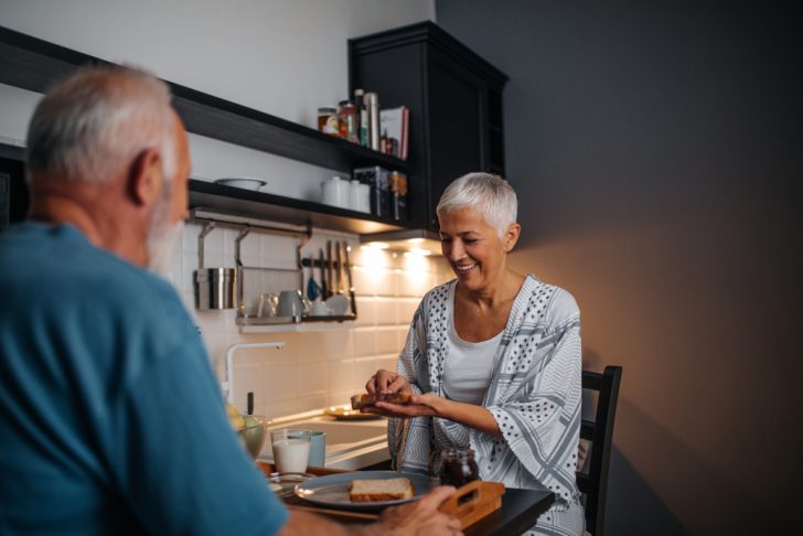 older couple eating