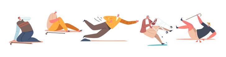elderly falling man