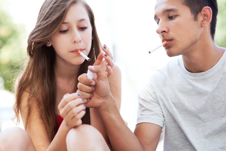 young people smoking